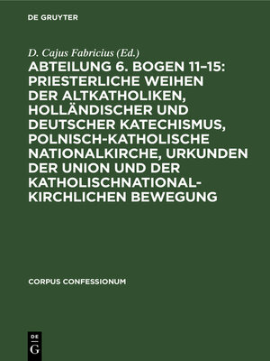 cover image of Abteilung 6. Bogen 11–15